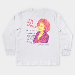 Margaret Atwood Portrait and Quote Kids Long Sleeve T-Shirt